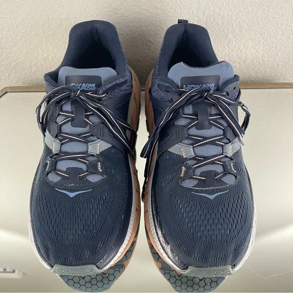 !SOLD! HOKA One One Mood Indigo Blue Dusty Pink Gaviota 2 Running Sneaker Shoes - Picture 7 of 13